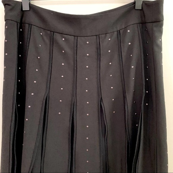 NWT GUESS Black Studded Lita Flyaway Midi Skirt - Picture 8 of 10